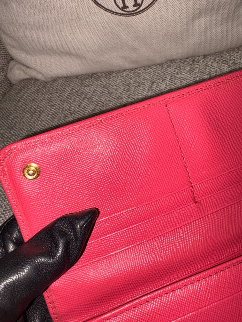 Prada Saffiano Leather Wallet - Fuchsia Pink - Picture 8 of 15